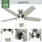 Hunter Anisten 44" Indoor Ceiling Fan with LED Light in Brushed Nickel, , large