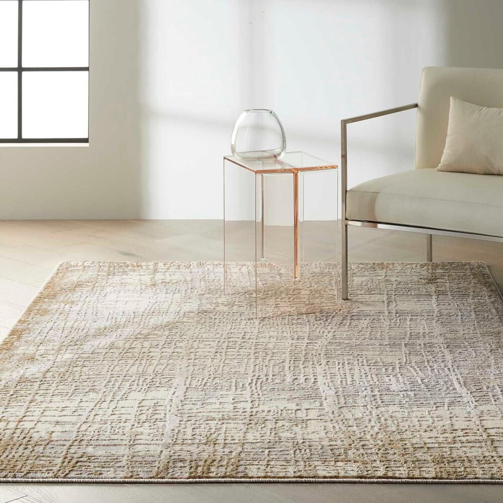 Nourison Rush 5&#39;3&quot; x 7&#39;3&quot; Ivory and Taupe Area Rug, , large