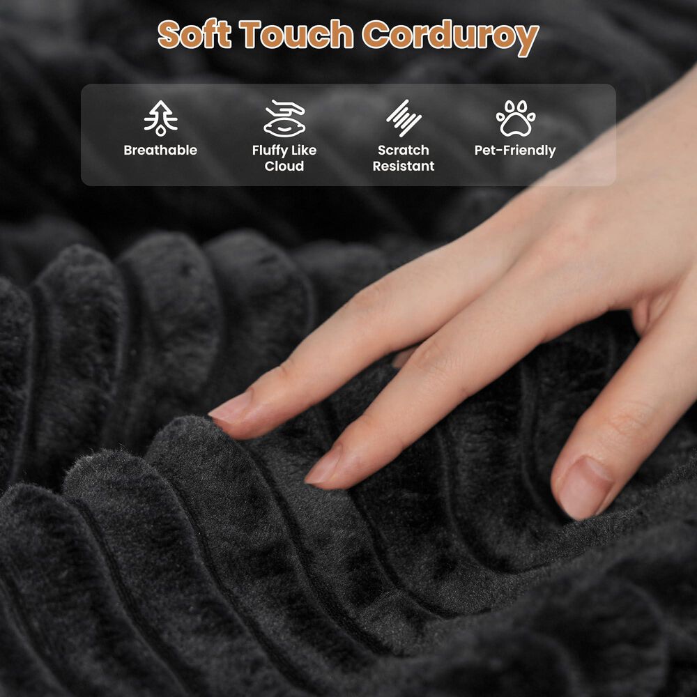 Noviland HOMLUX 5-Piece Oversize Mod Sectional in Black, , large