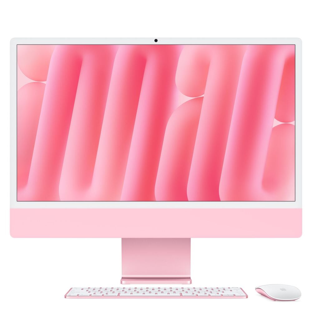 Apple 24-Inch iMac with Retina 4.5K display: Apple M4 Chip with 10-core CPU and 10-core GPU 24GB Unified Memory, 512GB SSD in Pink (Latest Model), , large