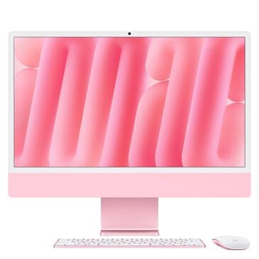 Apple 24-Inch iMac with Retina 4.5K display: Apple M4 Chip with 10-core CPU and 10-core GPU 24GB Unified Memory, 512GB SSD in Pink (Latest Model), , large