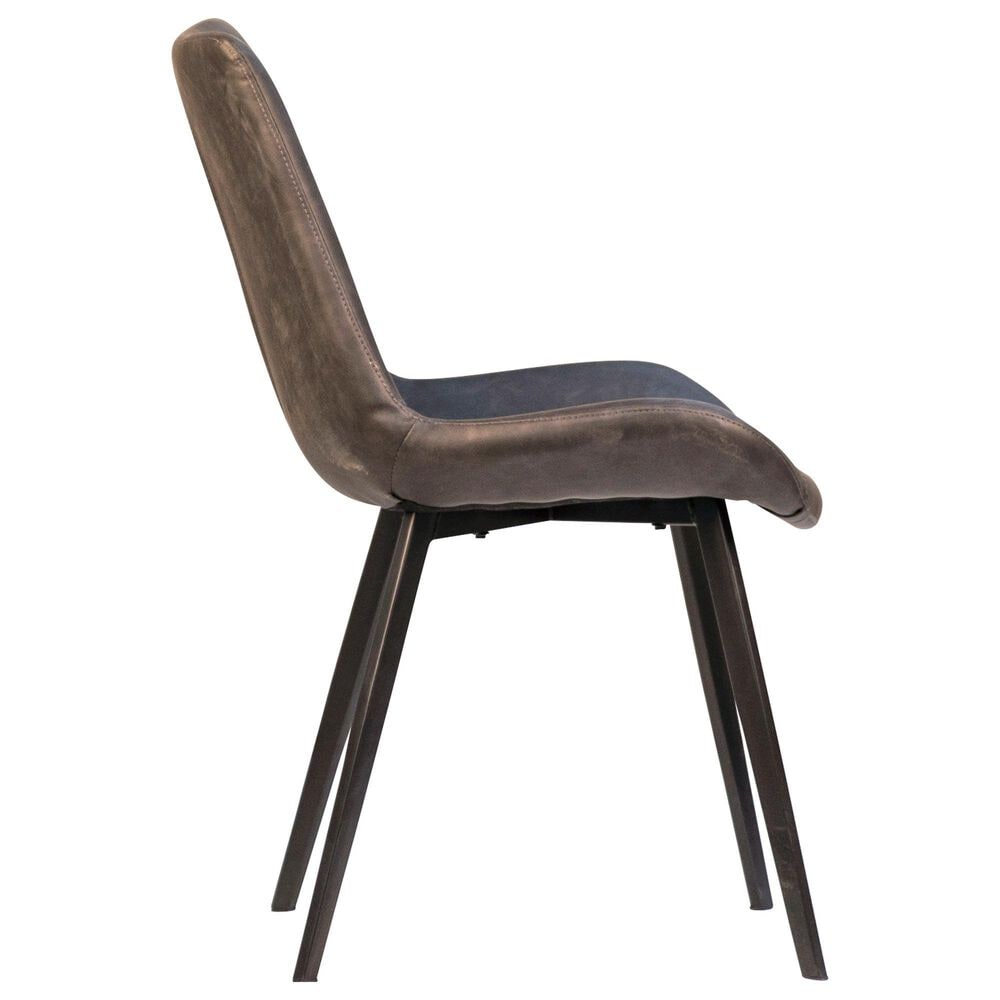 Blue Sun Designs Bannon Side Chair with Antique Grey Cushion in Brown and Black, , large