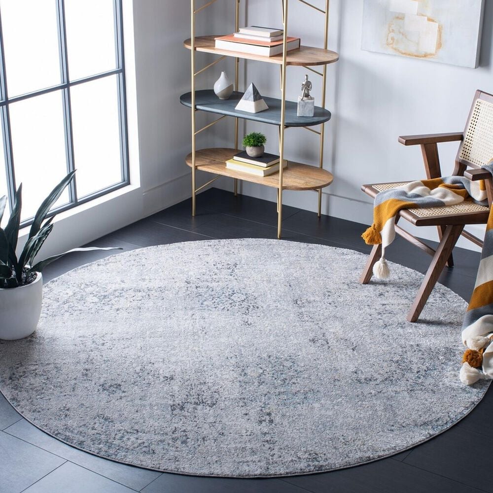 Safavieh Dream DRM407F 6&#39;7&quot; Round Grey and Ivory Area Rug, , large