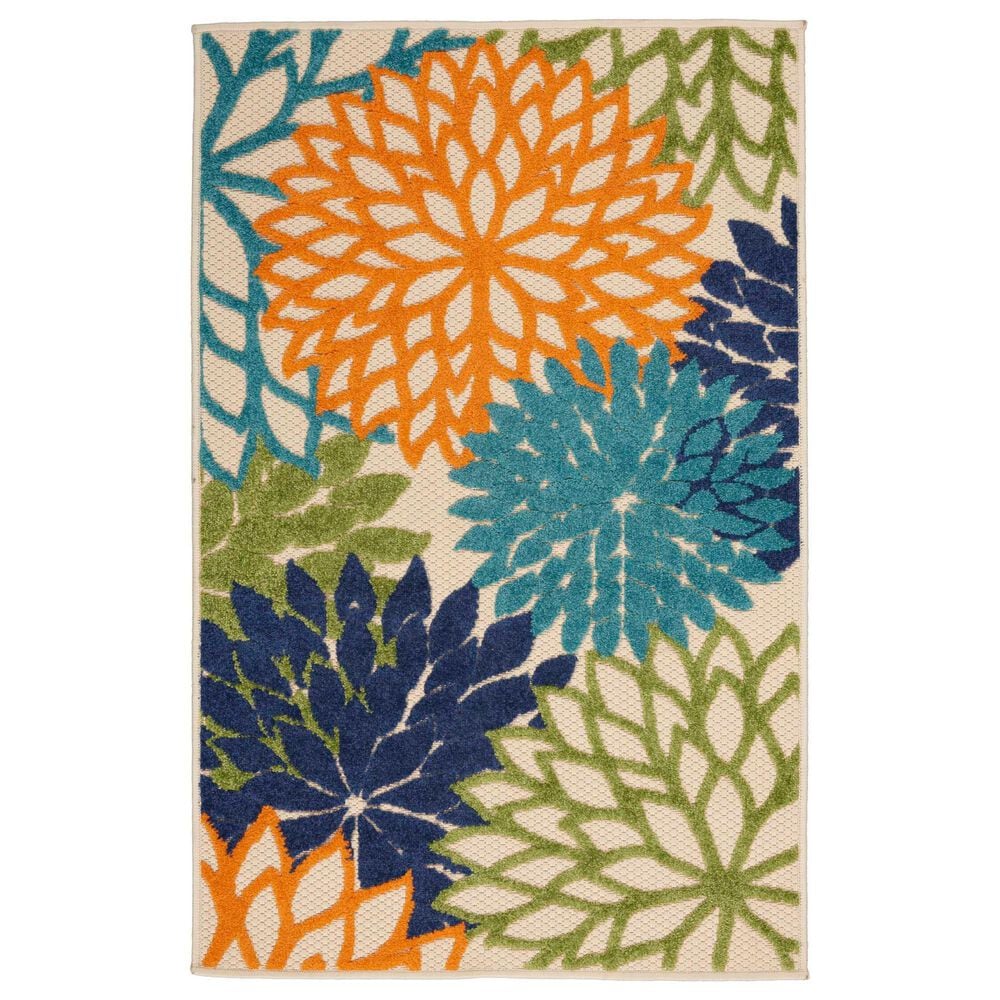Nourison Aloha 3"6" x 5"6" Multicolor Indoor/Outdoor Area Rug, , large