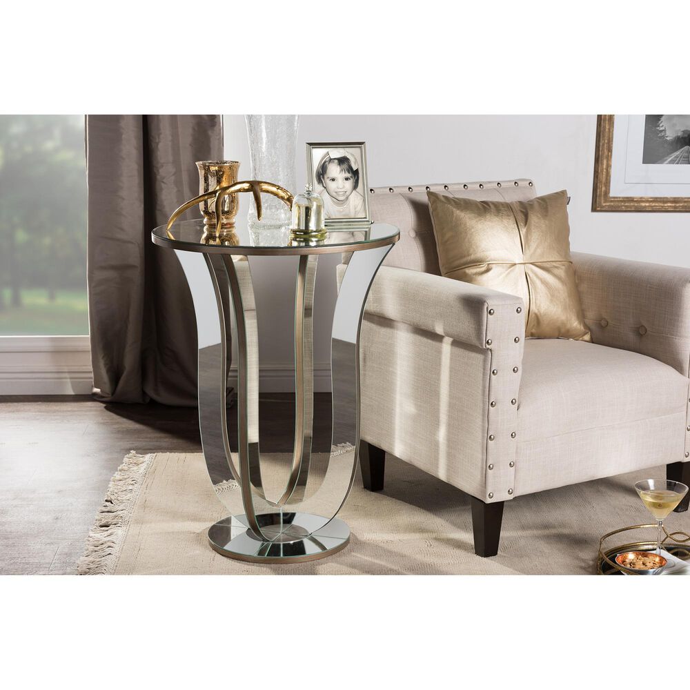 Baxton Studio Kylie Accent Side Table in Silver, , large