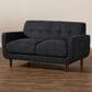 Baxton Studio Allister Stationary Loveseat in Dark Grey, , large