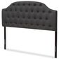 Baxton Studio Windsor Queen Upholstered Headboard in Dark Gray, , large