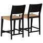 Linon Home Decor Cadence Counter Stool in Matte Black and Natural (Set of 2), , large