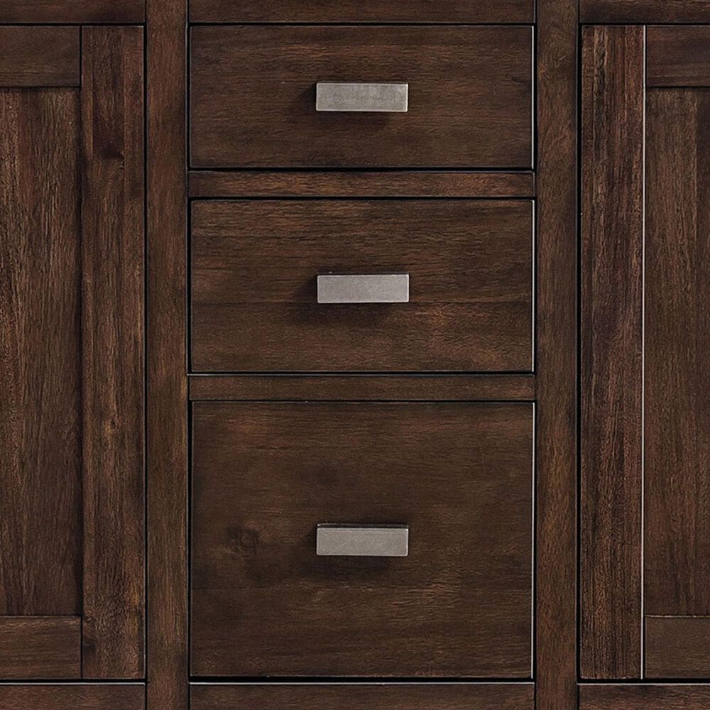 James Martin Vanities Addison 72&quot; Double Bathroom Vanity in Mid Century Acacia with 3 cm Ethereal Noctis Quartz Top and Rectangular Sinks, , large