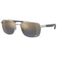 Ray-Ban Sunglasses with Blue and Gold Lenses in Polished Silver, , large
