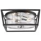 Golden Lighting Mercer Flush Mount in Black with Seeded Glass, , large
