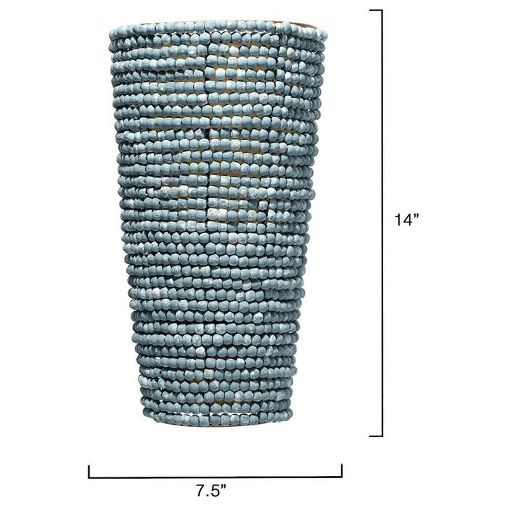 Jamie Young Direct Ship Cove 1-Light Beaded Cone Wall Sconce in Blue, , large