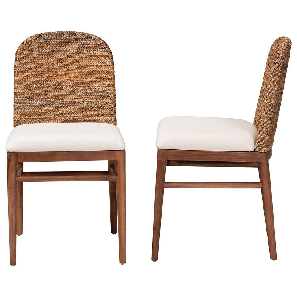 Baxton Studio Nadim Side Chair in Natural Brown (Set of 2), , large