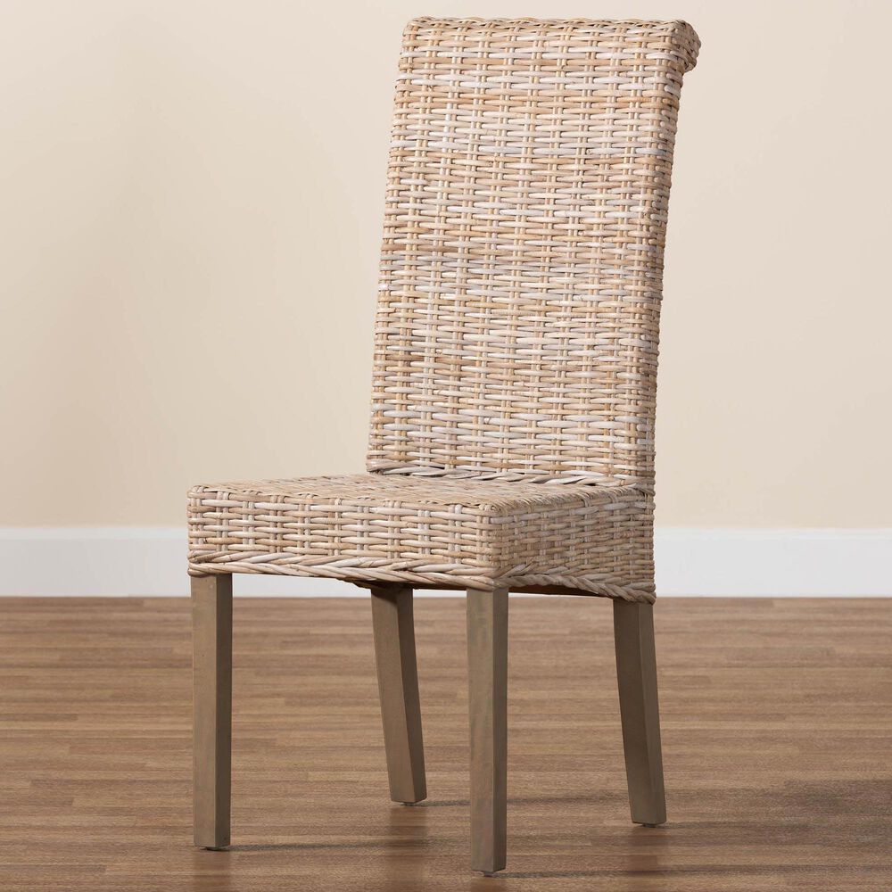 Baxton Studio Santiago Side Chair in Grey and Rustic Taupe, , large