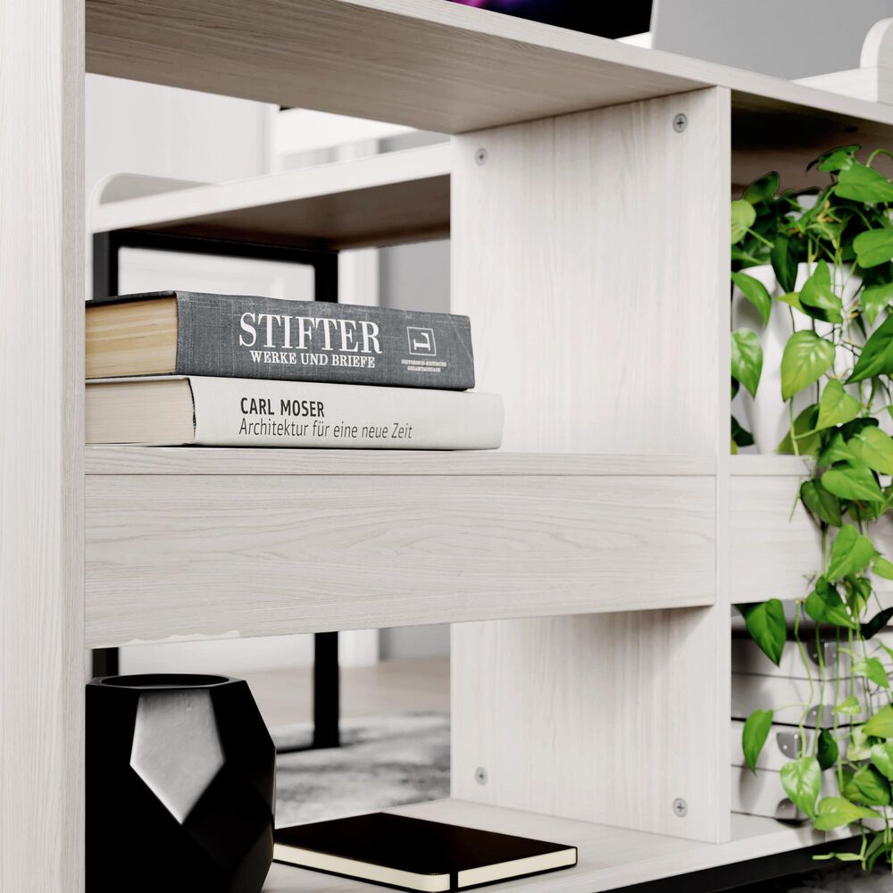 Ashley Bayflynn L-Desk in Whitewashed and Black, , large