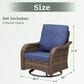 Hearth and Haven Outdoor High-Back Swivel Rocker Glider in Blue (Set of 2), , large