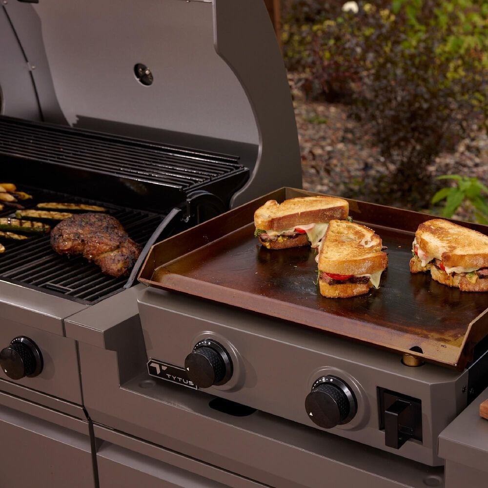 Tytus Anaheim and Emberwood 3-Piece Modular Duo with 2-Burner Gas Griddle in Gunmetal Gray, , large