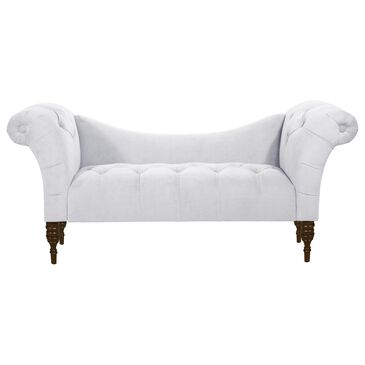 Skyline Furniture Upholstered Settee in Velvet White, , large