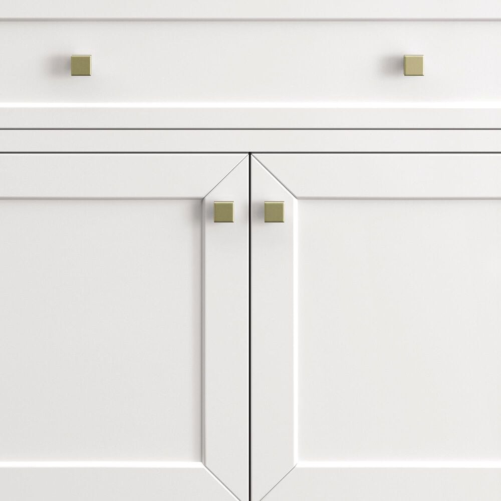 James Martin Vanities Chicago 36&quot; Single Bathroom Vanity in Glossy White with 3 cm Victorian Silver Quartz Top and Rectangular Sink, , large