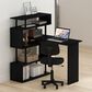 HOMLUX 5-Tier Shelves L-Shape Computer Desk in Americano and Black, , large
