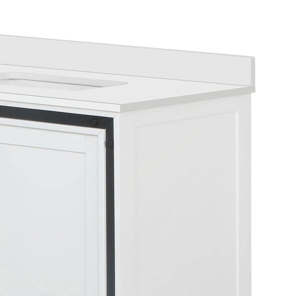 Lexora Home Ziva 84&quot; Double Bathroom Vanity in White with 2 cm White Quartz Top and Rectangular Sinks, , large
