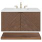 James Martin Vanities Marcello 36" Single Bathroom Vanity in Chestnut with 3 cm Ethereal Noctis Quartz Top and Rectangular Sink, , large
