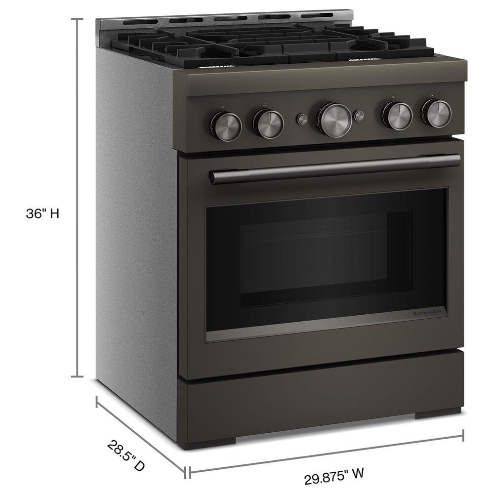 KitchenAid 4.1 Cu. Ft. Commercial-Style Gas Range in Black Ore, , large