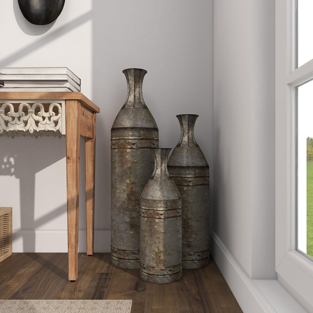 Maple and Jade Farmhouse Vase in Gray &#40;Set of 3&#41;, , large