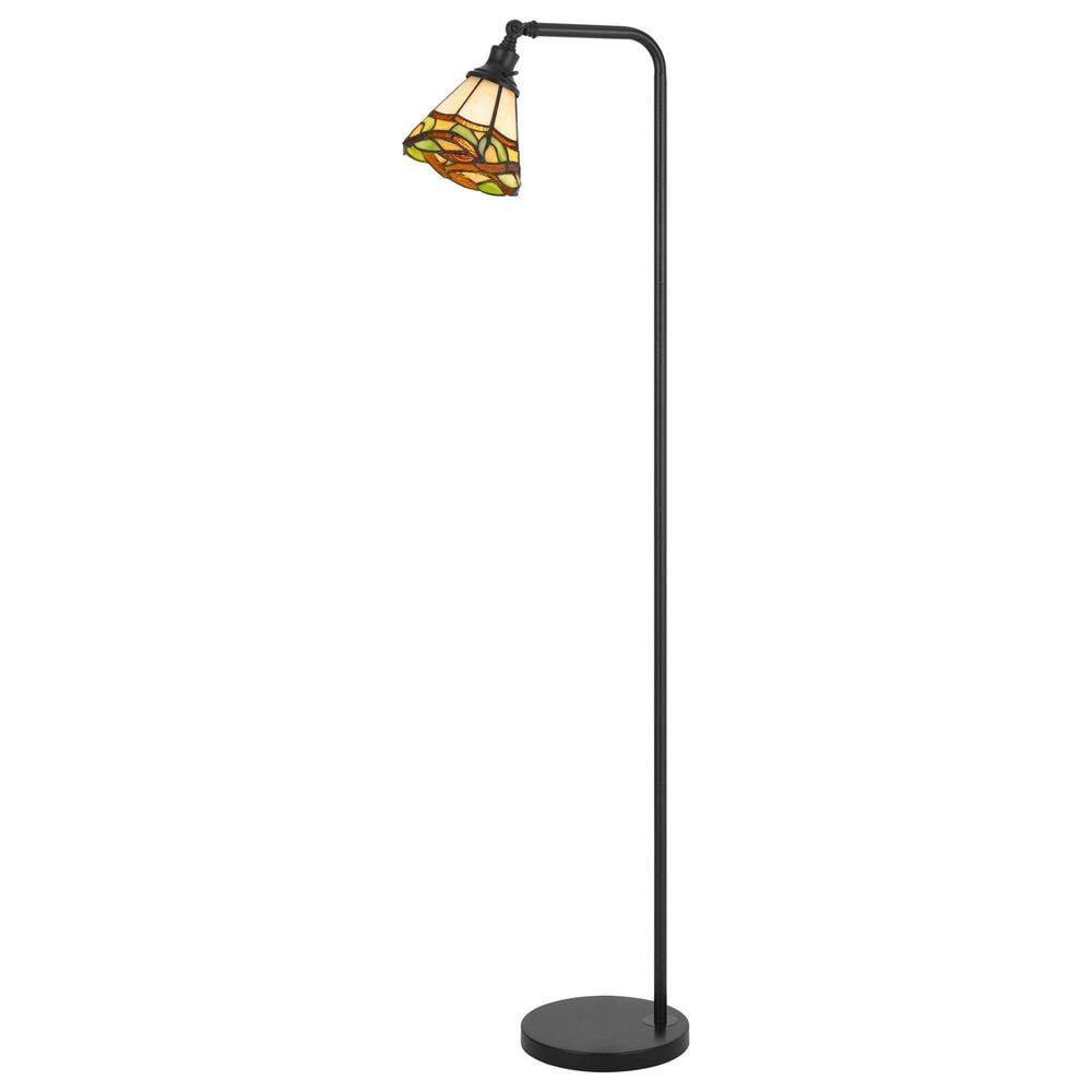 Cal Lighting Vittorio Downbridge Tiffany Floor Lamp in Black, , large