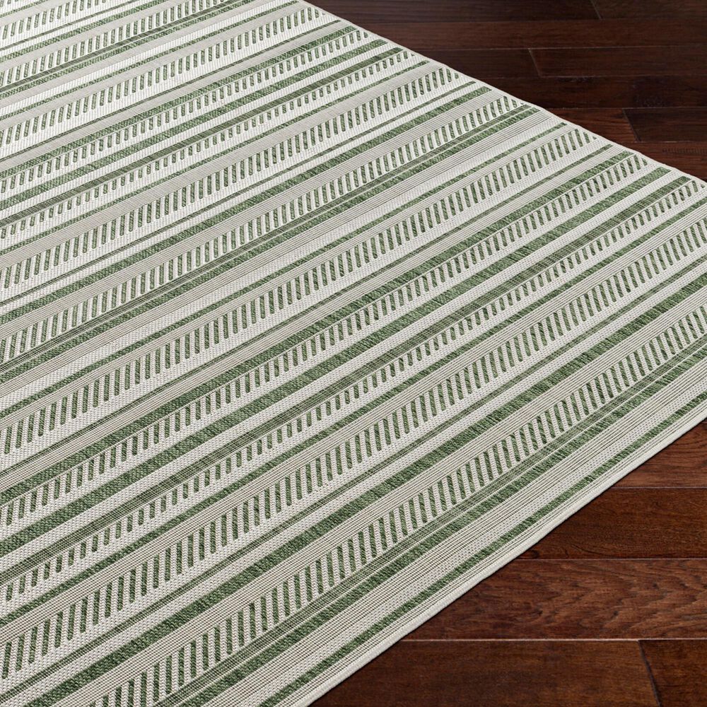 Surya Eagean EAG-2422 Grass Green, Ivory, Dark Green and Seafoam 8&#39;10&quot; x 12&#39; Indoor/Outdoor Area Rug, , large