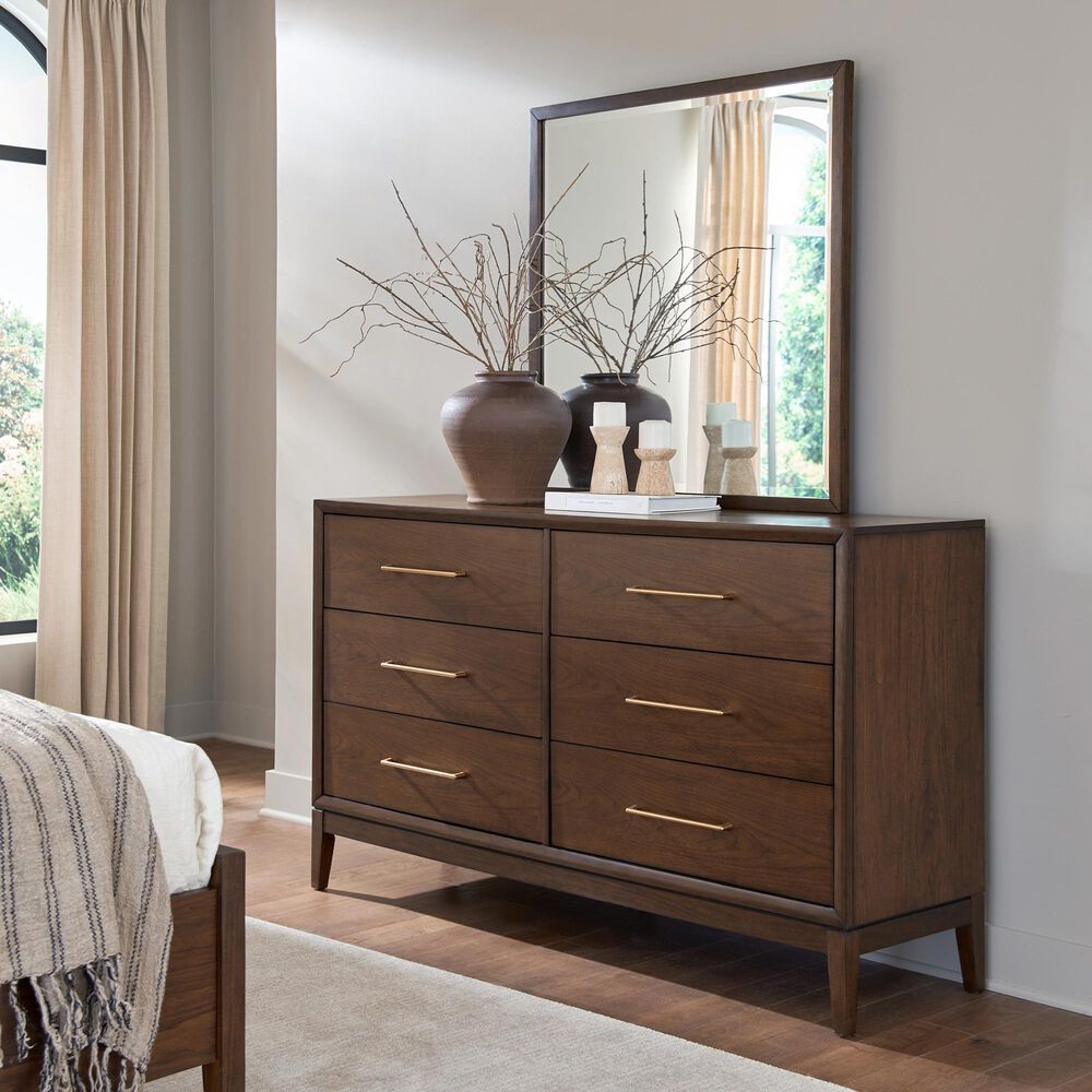 Riva Ridge Jasper Bedroom Mirror in Modern Walnut, , large