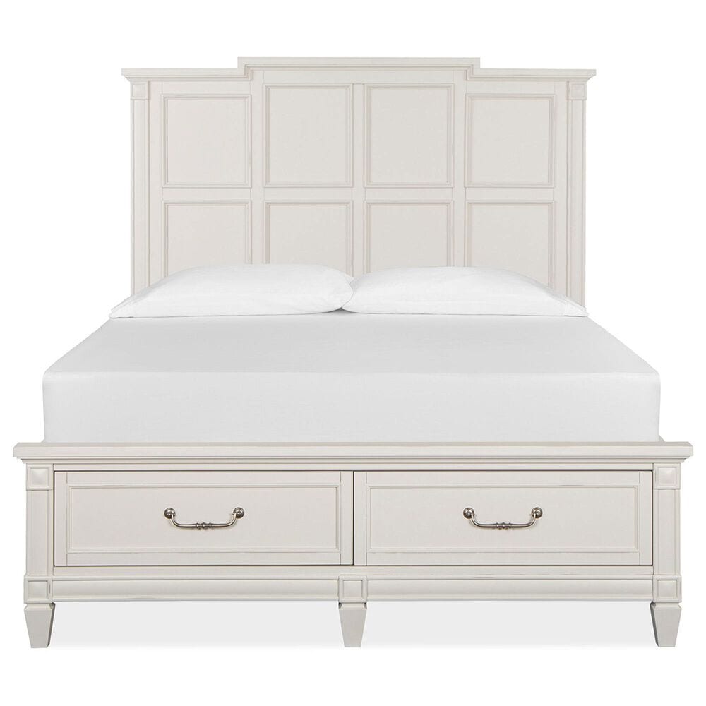 Nicolette Home Willowbrook Queen Storage Bed with Two Nightstands in Egg Shell White, , large