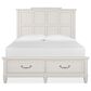Nicolette Home Willowbrook Queen Storage Bed with Two Nightstands in Egg Shell White, , large