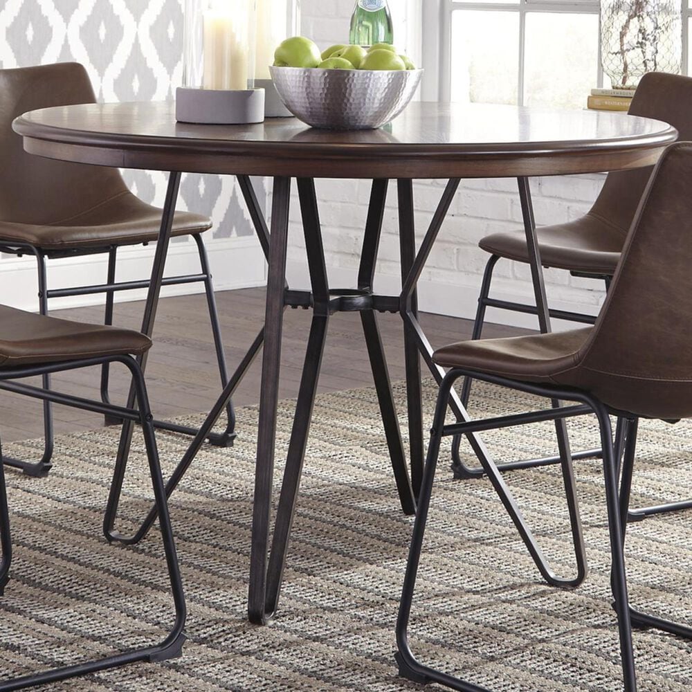 Ashley Centiar Round Dining Table in Two-Tone Brown - Table Only, , large