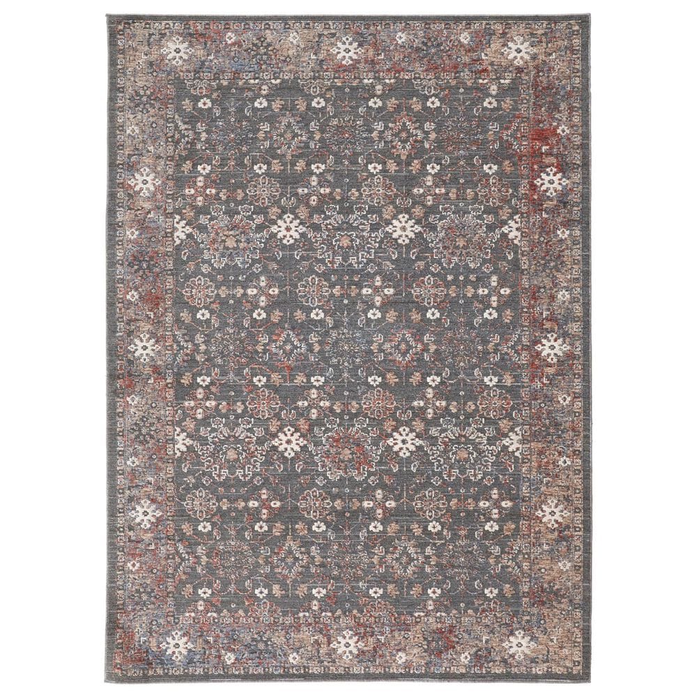 Feizy Thackery 7"10" x 9"10" Charcoal and Red Area Rug, , large