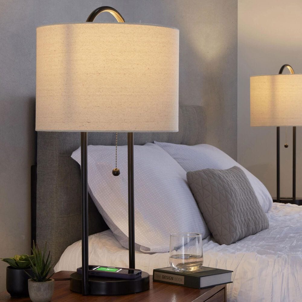 Grandview Gallery Porto Wireless Charging Table Lamp in Oil Bronze, , large