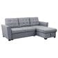 HOMLUX 90.5"W Linen Sleeper Sectional Sofa with Reversible Storage Chaise, in Light Grey, , large