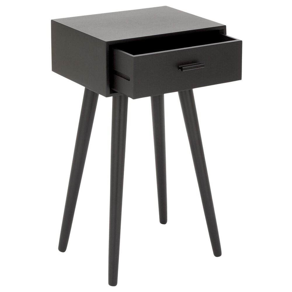 Maple and Jade End Table with Drawer in Black, , large