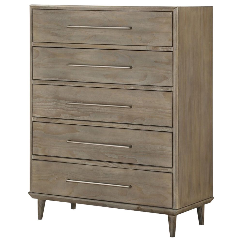 Urban Home Spindle 5 Drawer Chest in Sandstone, , large