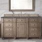 James Martin Vanities Bristol 60" Single Bathroom Vanity in Whitewashed Walnut with 3 cm Parisien Bleu Quartz Top and Rectangular Sink, , large