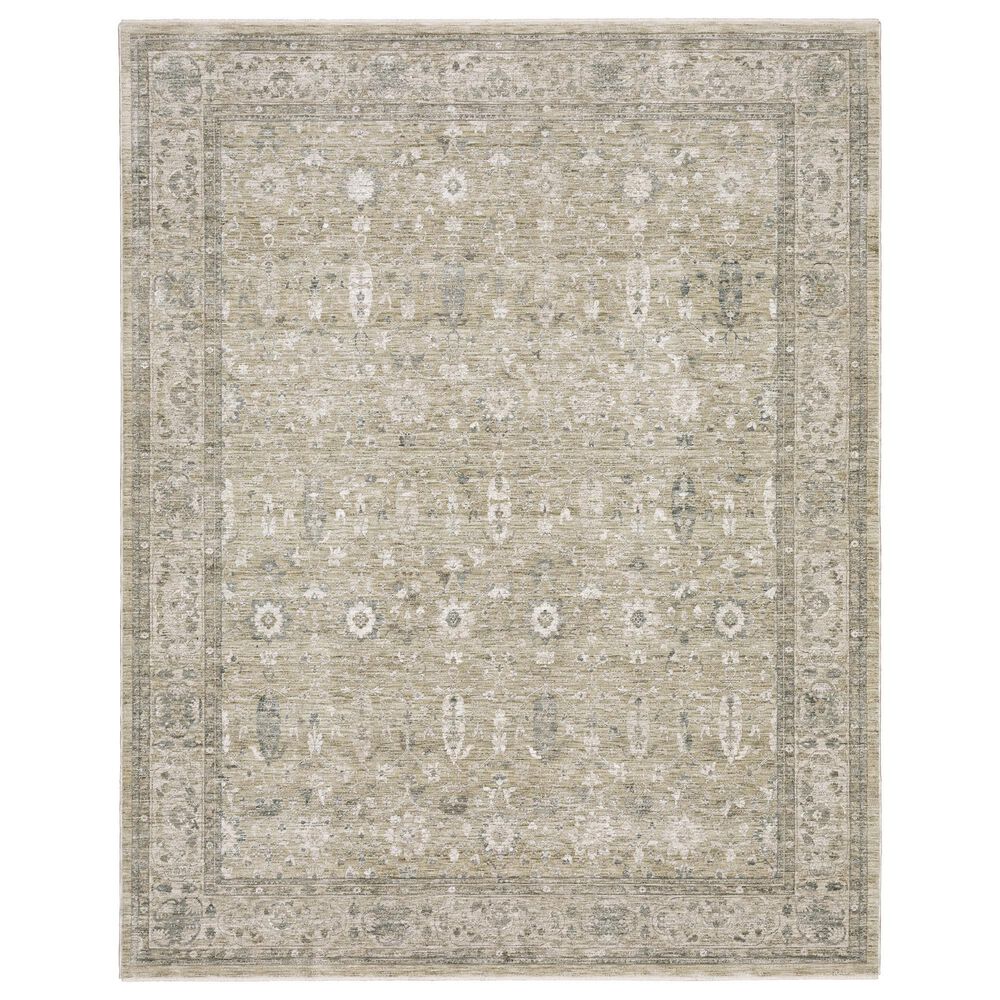Oriental Weavers Avalon AVA03 Beige and Grey 6"7" x 10" Area Rug, , large