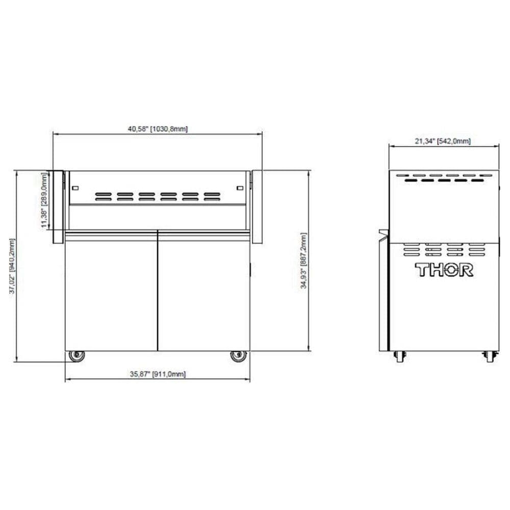 Thor Kitchen Gordon Ramsay 32" Grill Cart in Stainless Steel, , large