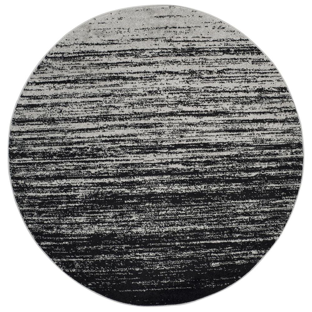 Safavieh Adirondack ADR113A-4R 4&#39; x 4&#39;  Silver/Black Round Rug, , large