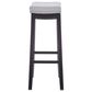 Linon Home Decor Claridge Bar Stool with Light Grey Cushion in Black, , large