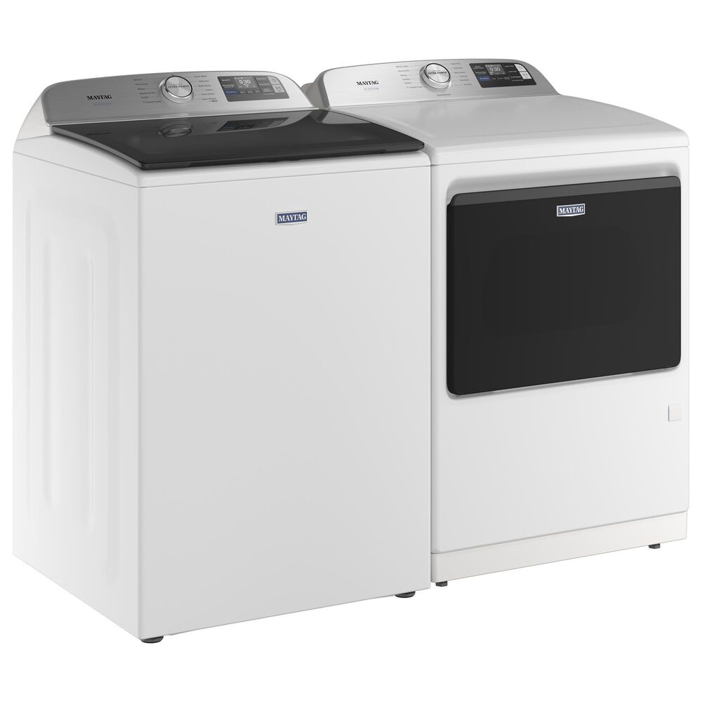 Maytag 5.3 Cu. Ft. Smart Pet Pro Top Load Impeller Washer and 7.4 Cu. Ft. Gas Smart Top Load Dryer Laundry Pair in White, , large