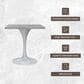 Leisuremod LeisureMod Verve Collection 27 Square Dining Table, White Base with Laminated White Marbleized Top, , large