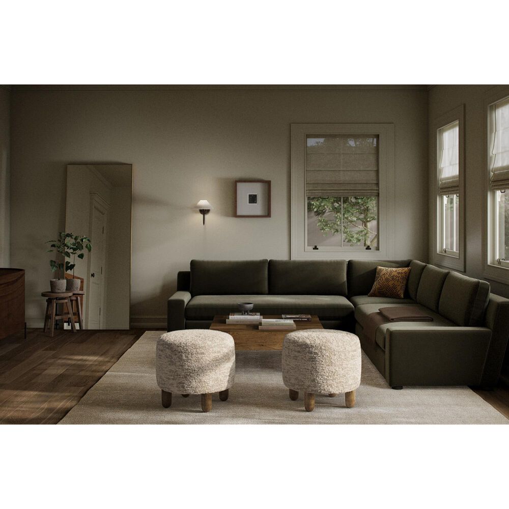 Four Hands Yelena 3-Piece Sectional in Surrey Olive-Aged Sienna, , large