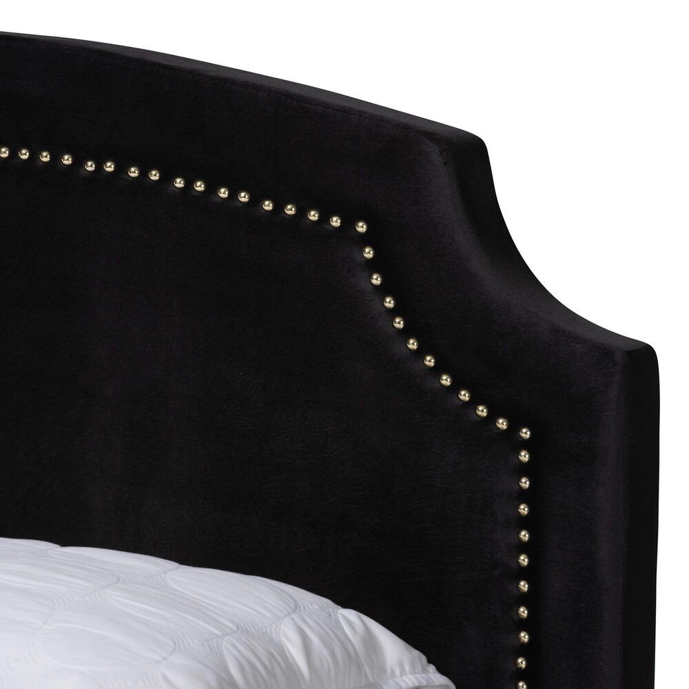 Baxton Studio Oxley Queen Panel Upholstered Bed in Gold, , large