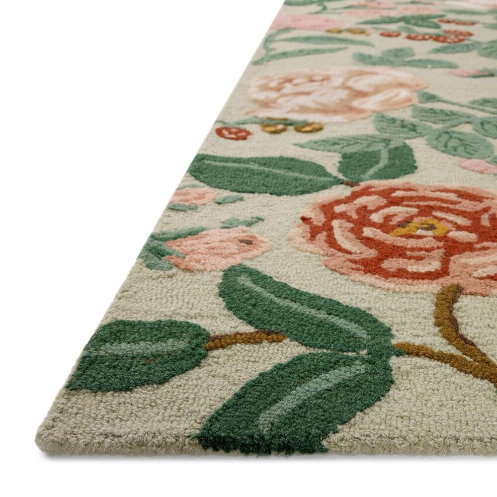 Rifle Paper Co. x Loloi Highgrove Mint 5&#39; x 7&#39;6&quot; Area Rug, , large