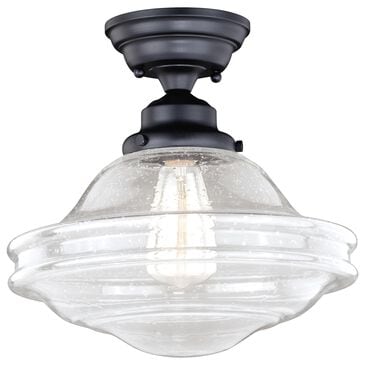Vaxcel Huntley 12" 1-Light Semi Flush Mount with Clear Glass Shade in Oil Rubbed Bronze, , large